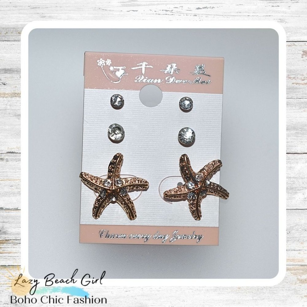 Beautiful Beach Starfish Earring Set